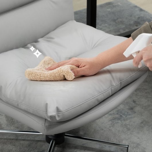 Cadeira de escritório Homcom sem braços, com altura ajustável e base cruzada, cinzenta.