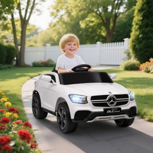 Aiyaplay Coche Eléctrico Para Niños Mercedes-benz Glc Coupé Motor Doble Blanco