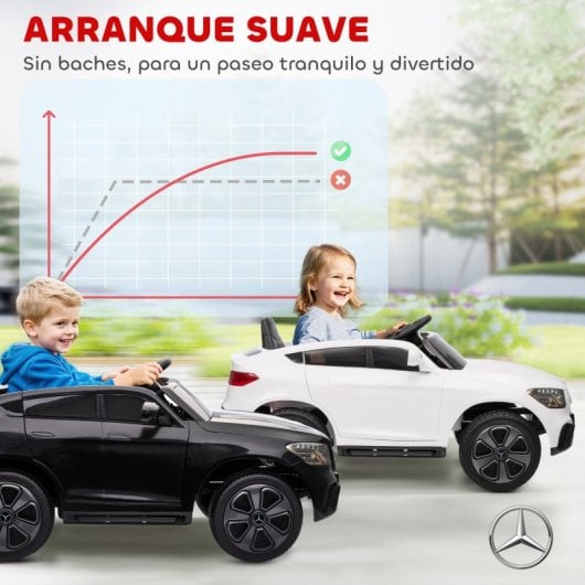 Aiyaplay Coche Eléctrico Para Niños Mercedes-benz Glc Coupé Motor Doble Blanco