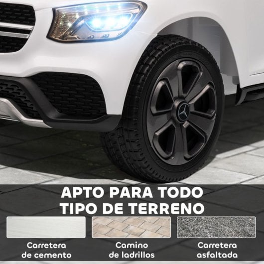 Aiyaplay Coche Eléctrico Para Niños Mercedes-benz Glc Coupé Motor Doble Blanco
