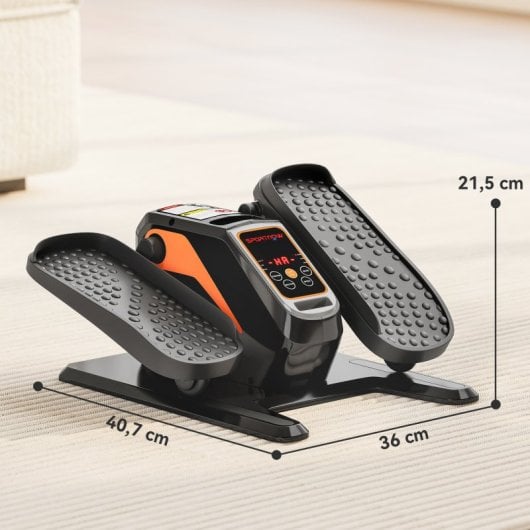 Mini elíptica elétrica Sportnow com 12 velocidades, modos manual e automático.