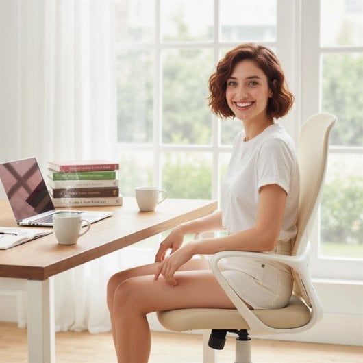 Vinsetto Silla De Oficina Giratoria Altura Ajustable 62x56x110-119,5 Cm Beige