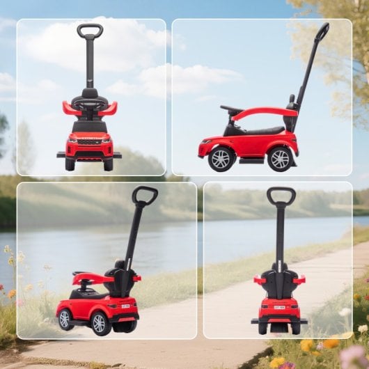 Brinquedo de montar 2 em 1 Aiyaplay para crianças dos 18 aos 36 meses com pega de empurrar vermelha