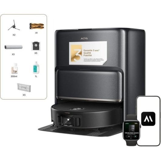 Robot Aspirador y Fregasuelos MOVA TECH Z60 Ultra Roller Complete con Autovaciado Navegación Láser 28.000 Pa Control por