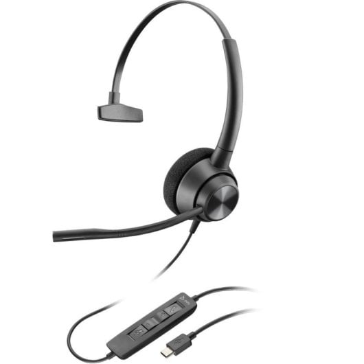 Auricolari Poly EncorePro 310 con cavo USB-C per chiamate con Cancellazione Rumore neri