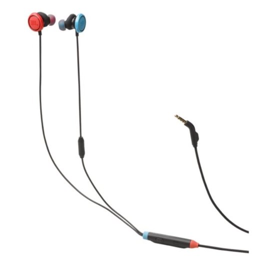 Auriculares JBL Quantum 50N com fio Jack 3.5 mm Gaming multiplataforma com microfone e controlo de volume, preto, azul e vermelho