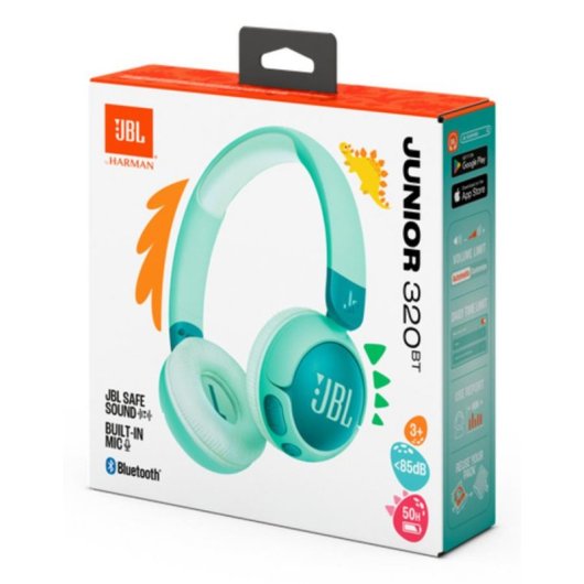 Auriculares JBL Junior 320BT sem fios Bluetooth para crianças com microfone e controlo parental verdes