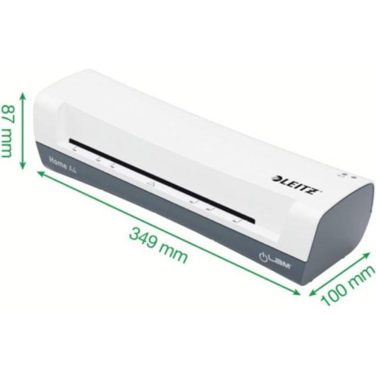 Laminatrice Leitz iLAM Home A4 grigia e bianca accessori riscaldamento rapido