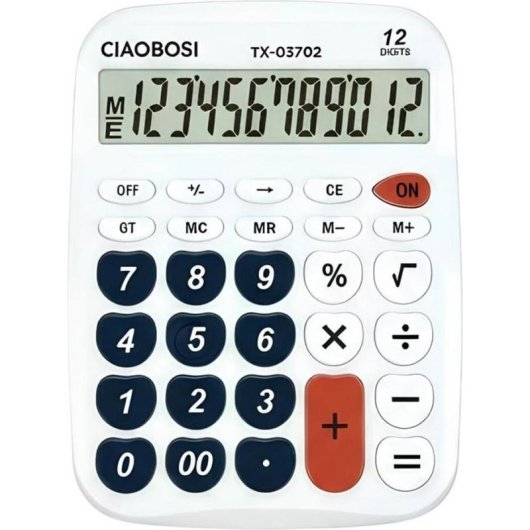 Calculatrice Avizar TX-03702 12 chiffres blanche touches silencieuses