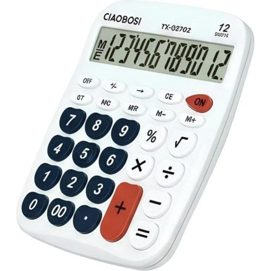 Calculatrice Avizar TX-03702 12 chiffres blanche touches silencieuses