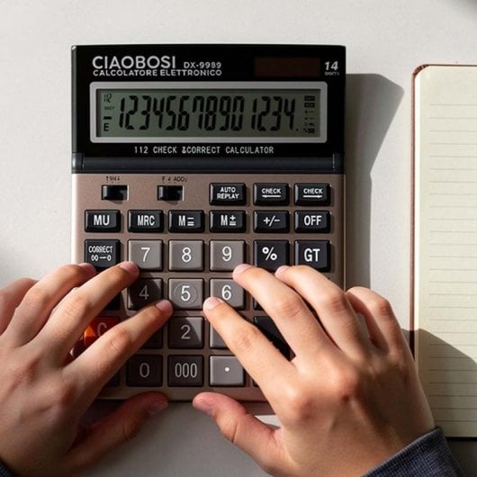 Calculatrice Avizar DX-9989 14 chiffres Solaire Touches larges Noir