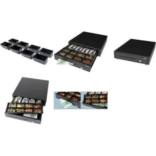 Cassetto portadenaro Safescan LD-4141 acciaio nero 4 banconote 8 monete 24 V