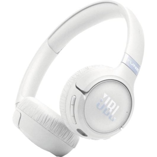 Auriculares JBL Tune 680NC sem fios Bluetooth com Cancelamento de Ruído Adaptativo, Microfone e Dobráveis, Branco