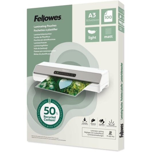 Plastifieuse Fellowes 100143436 A3 mate thermique 80 microns 100 feuilles