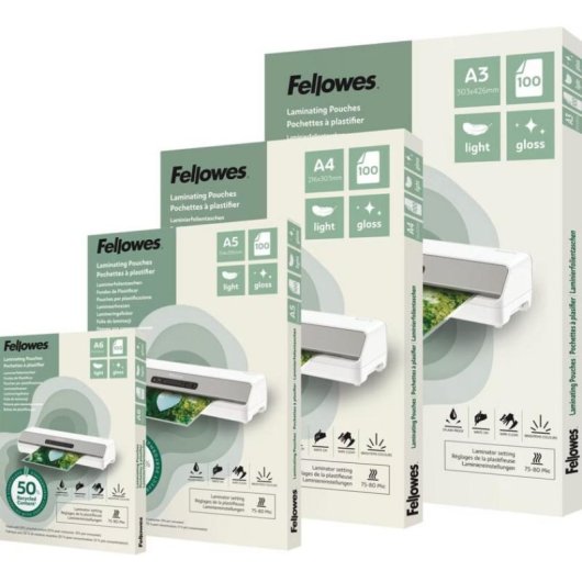 Plastifieuse Fellowes 100143437 A5 Mat 80 µm 100 feuilles recyclées