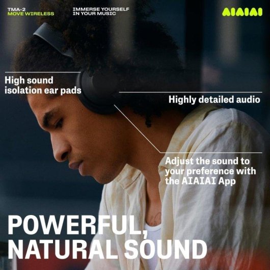 Auriculares AIAIAI TMA-2 Move Wireless inalámbricos Bluetooth para música Diseño modular Negros