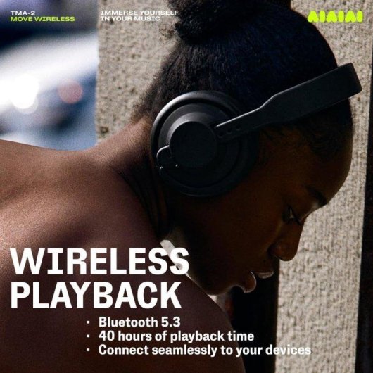 Auriculares AIAIAI TMA-2 Move Wireless inalámbricos Bluetooth para música Diseño modular Negros