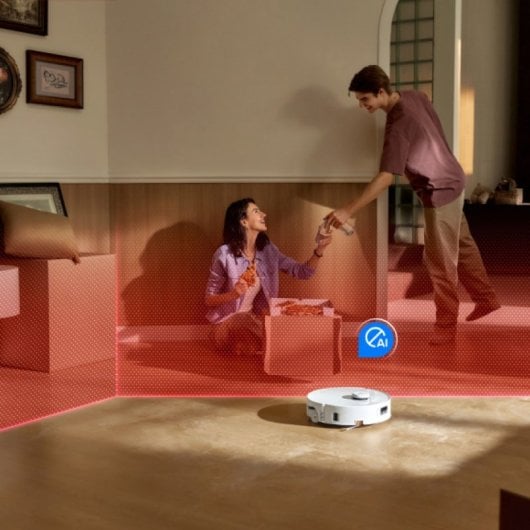 Saugroboter mit Wischfunktion Roborock Qrevo Curv 2 FlowX Mit Absaugstation Navigationsklasse KI 36.000 Pa Sprachsteuerung