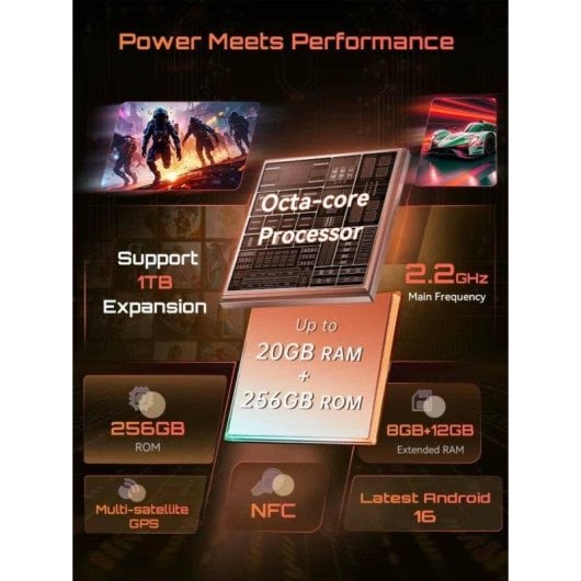 Cubot KingKong Ace 5 4G 8GB 256GB 6.75" Nero