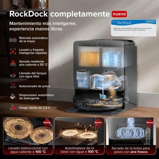 Aspirador Robô com Mopa Roborock Saros 20X Com Esvaziamento Automatico Navegação IA 36.000 Pa Controlo por Voz