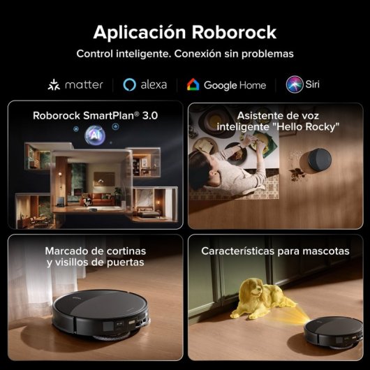 Robot Aspirador y Fregasuelos Roborock Saros 20X con Autovaciado Navegación IA 36.000 Pa Control por Voz