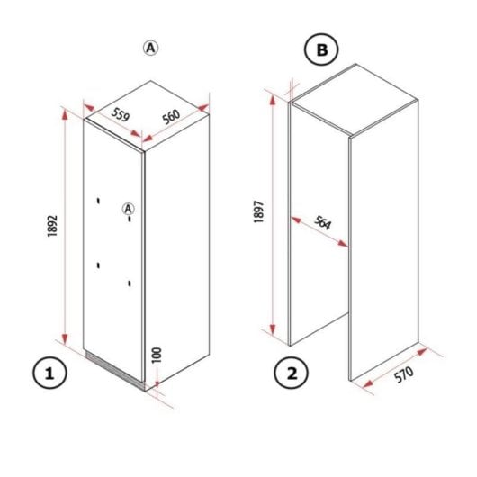 Einbaufrostschrank Cecotec Bolero CoolMarket UF BI-D 222 GREY E 222L Metal Cooling