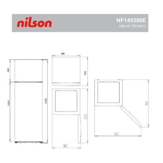 Frigorífico Dos Puertas Nilson NF145500E Defrost 143cm 206L E Blanco