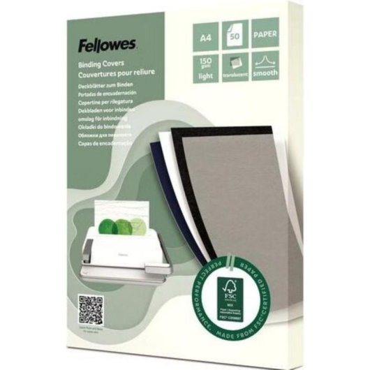 Couverture d'encadrement Fellowes 100143443 A4 transparente pack 50 feuilles FSC