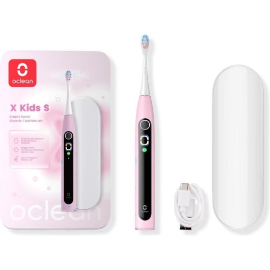 Cepillo dental eléctrico Clean Oclean X Kids Set sónico 79200 rpm rosa batería IPX7
