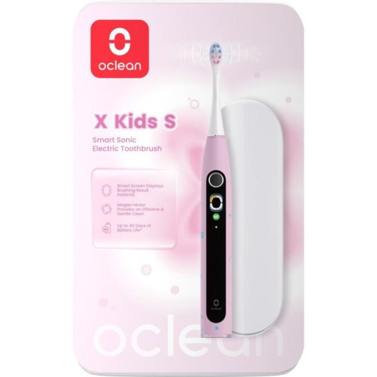 Cepillo dental eléctrico Clean Oclean X Kids Set sónico 79200 rpm rosa batería IPX7
