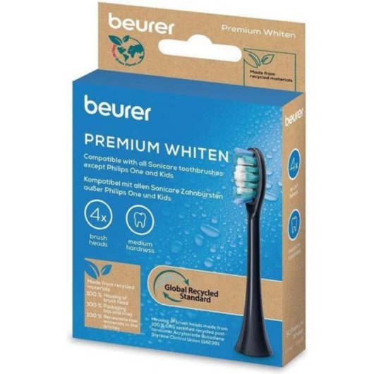 Cabeça de escova Beurer 105.31 Premium Whiten preta compatível Philips 4 unidades