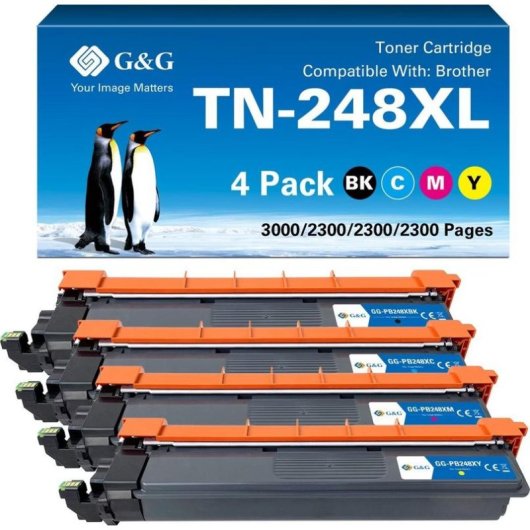 Toner G&G 21672 Brother TN-248XL Compatibile Pack 4 Colori XL Alta Resa