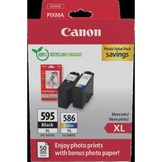 Cartucho de tinta Canon 7170C004 XL Negro y Color Pack con papel fotográfico