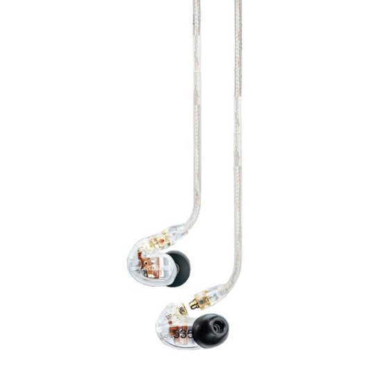 Écouteurs Shure SE535 filaires jack 3,5 mm pour scène et studio triple driver transparents