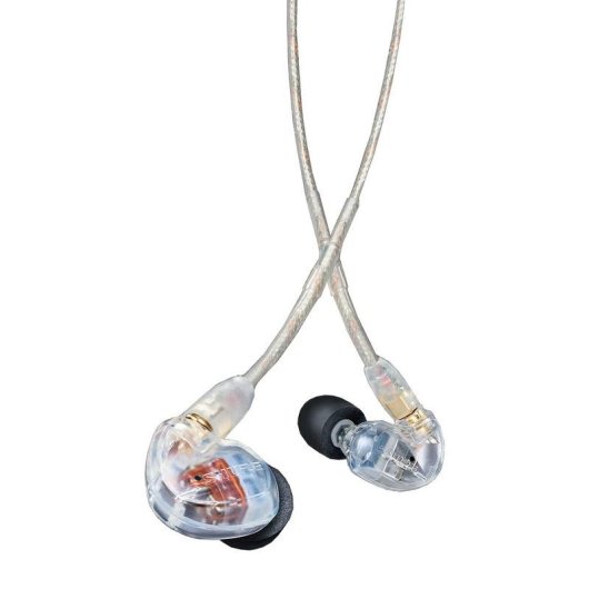 Écouteurs Shure SE535 filaires jack 3,5 mm pour scène et studio triple driver transparents