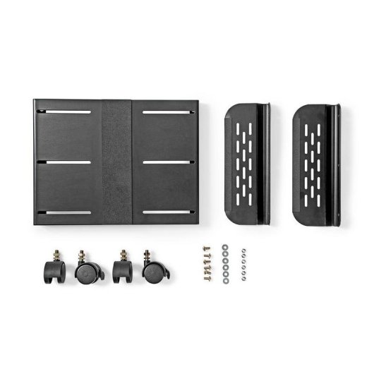 Nedis CSTD101BK Soporte CPU de Sobremesa con Ruedas para Mesa Ajustable Máx 25 kg