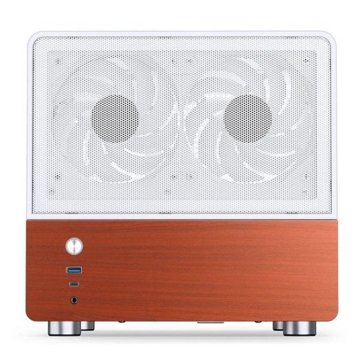 Caixa Mini Tower Jonsbo V12 White vidro temperado vista panorâmica