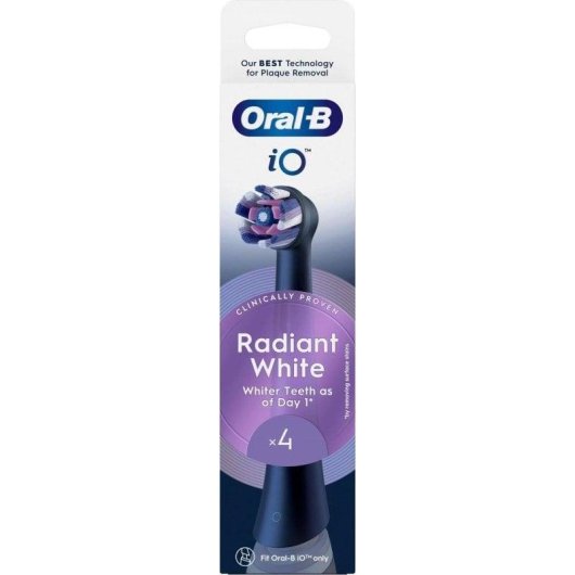 Recargas Escovas Dentes Oral-B iO RB WB-4 4 Unidades Clareamento Dental