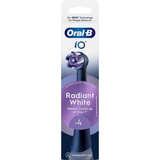Cabeça de Escova Oral-B iO RB WB-4 Whitening Pack 4 Unidades Branco