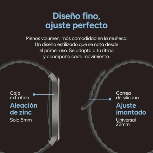 Ksix Core 3 Max Bluetooth 44mm AMOLED Caixa Zinco Cinzenta Correia Magnética Castanha IP68