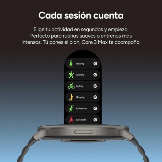 Ksix Core 3 Max Bluetooth 44mm AMOLED Caixa Zinco Cinzenta Correia Magnética Castanha IP68