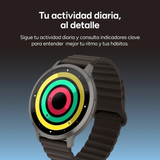 Ksix Core 3 Max Bluetooth 44mm AMOLED Caixa Zinco Cinzenta Correia Magnética Castanha IP68