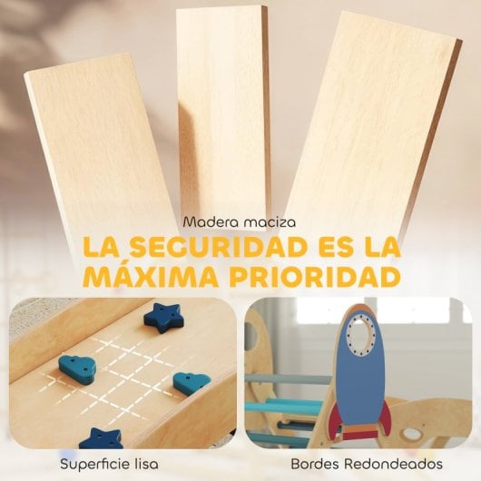 Aiyaplay 8 En 1 Triángulo De Escalada Montessori Con Arco Y Rampa Azul