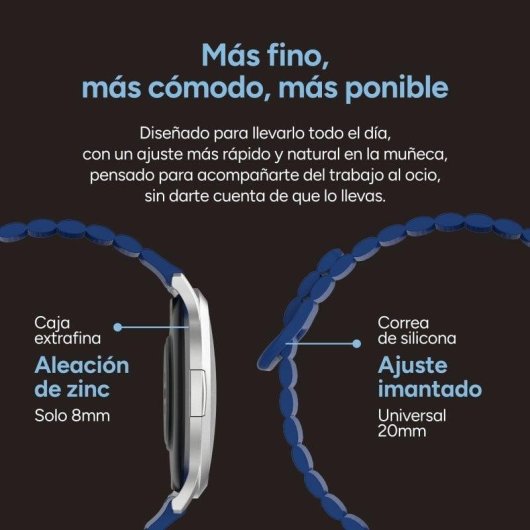 Ksix Core 3 Bluetooth 1.32" AMOLED 43mm Cassa Argento Cinturino Blu IP67