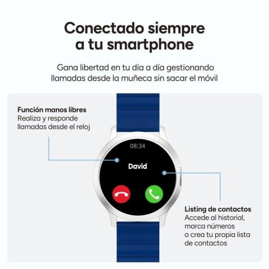 Ksix Core 3 Bluetooth 1.32" AMOLED 43mm Cassa Argento Cinturino Blu IP67