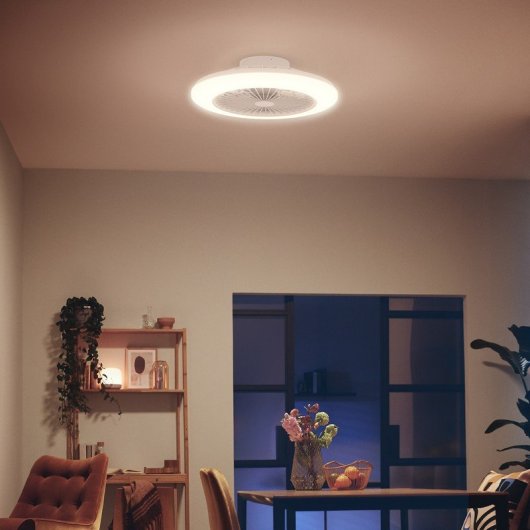 Ventilador Techo Philips Amigo, Luz LED Blanco Regulable+RGB, 60W 6 Vel, 4400 lumens, incluye Mando