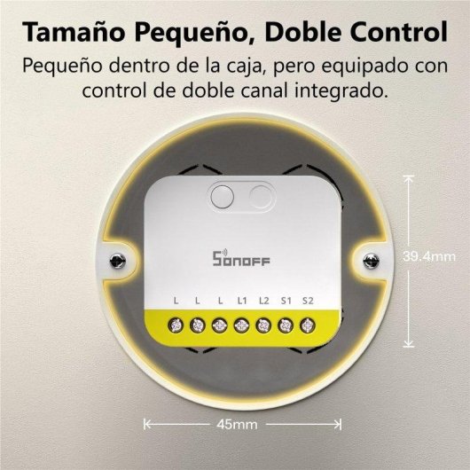 Interruptor Inteligente Sonoff MINI DUO-L Zigbee 2 Canais Compatível com Assistentes de Voz
