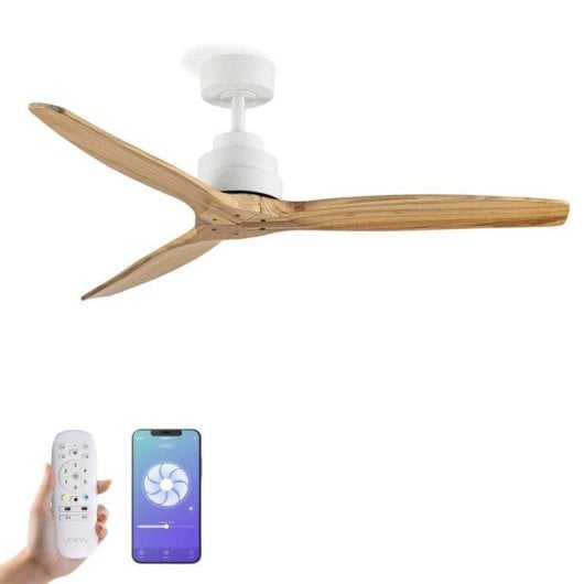 Ventilador de techo YOEVU Helix Haya 132 cm DC Wi-Fi Alexa sin luz