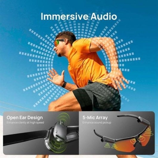 Lunettes sportives BleeqUp Ranger caméra IA Full HD audio Bluetooth orange/rouge