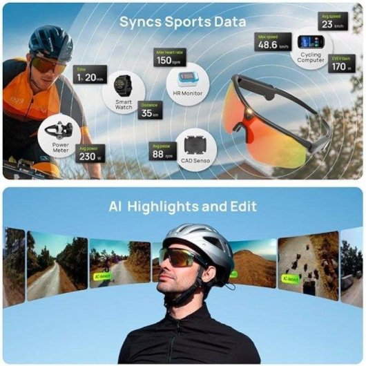 BleeqUp Ranger Gafas Inteligentes Câmara Full HD Áudio Aberto Walkie-Talkie